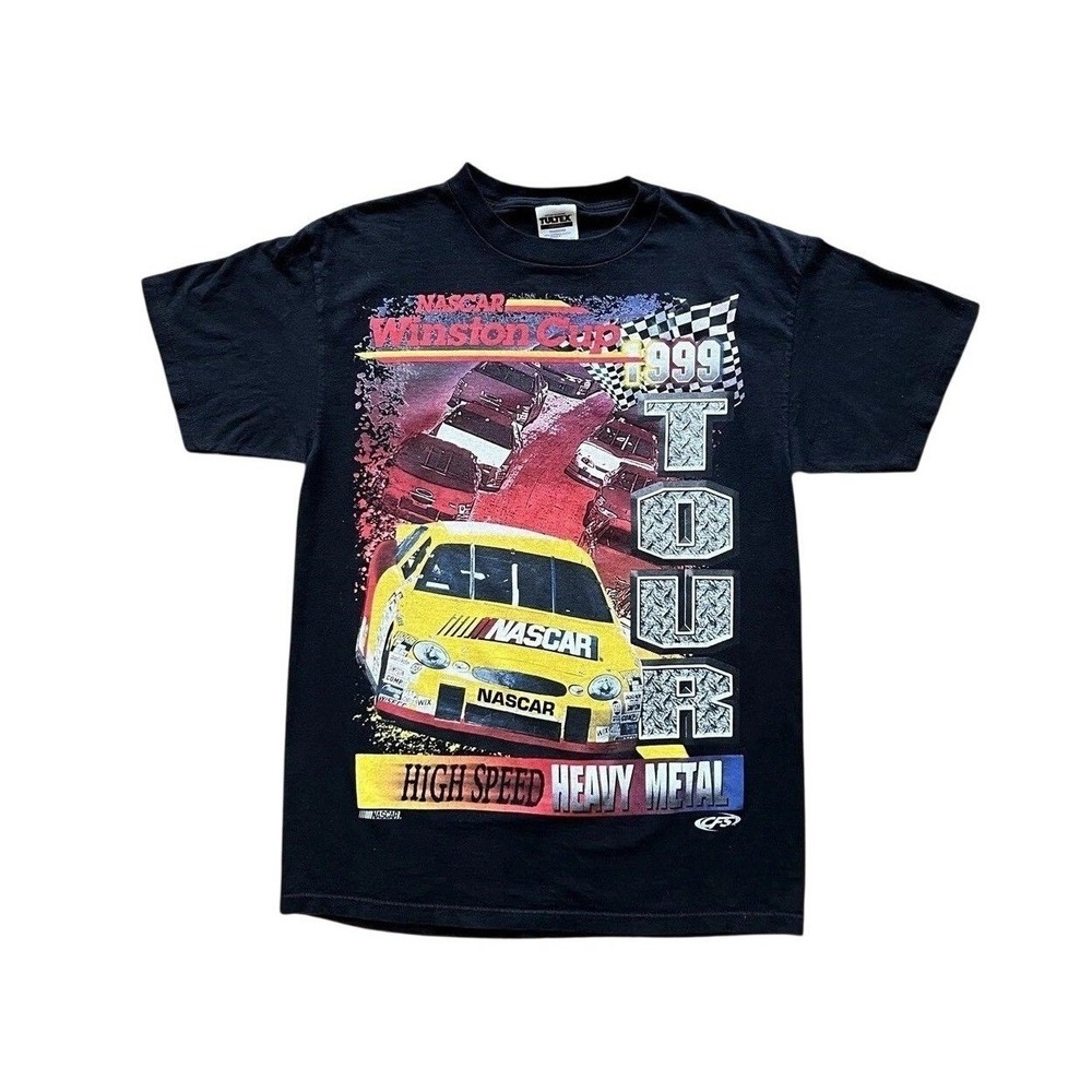 Vintage NASCAR Winston‎ Cup Shirt Mens Large Black Racing 1999 Tour Tultex 90s